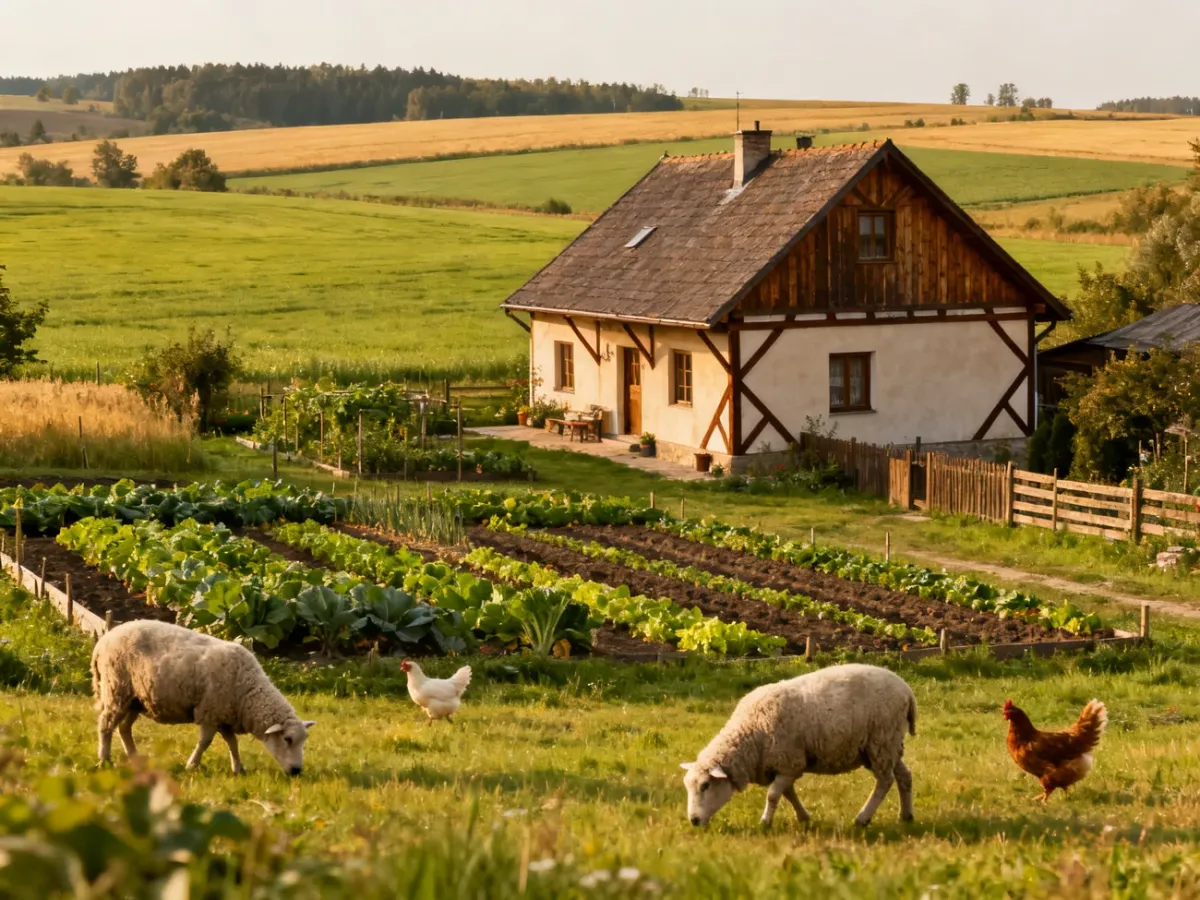 Gospodarstwo agroturystyczne pośród pól i zieleni