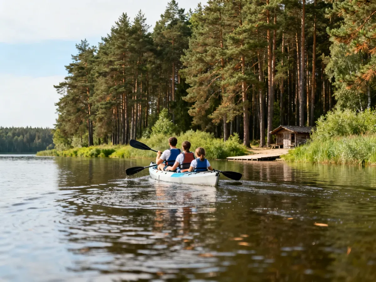 Rodzinna wyprawa kajakowa na Wdzie wśród Borów Tucholskich
