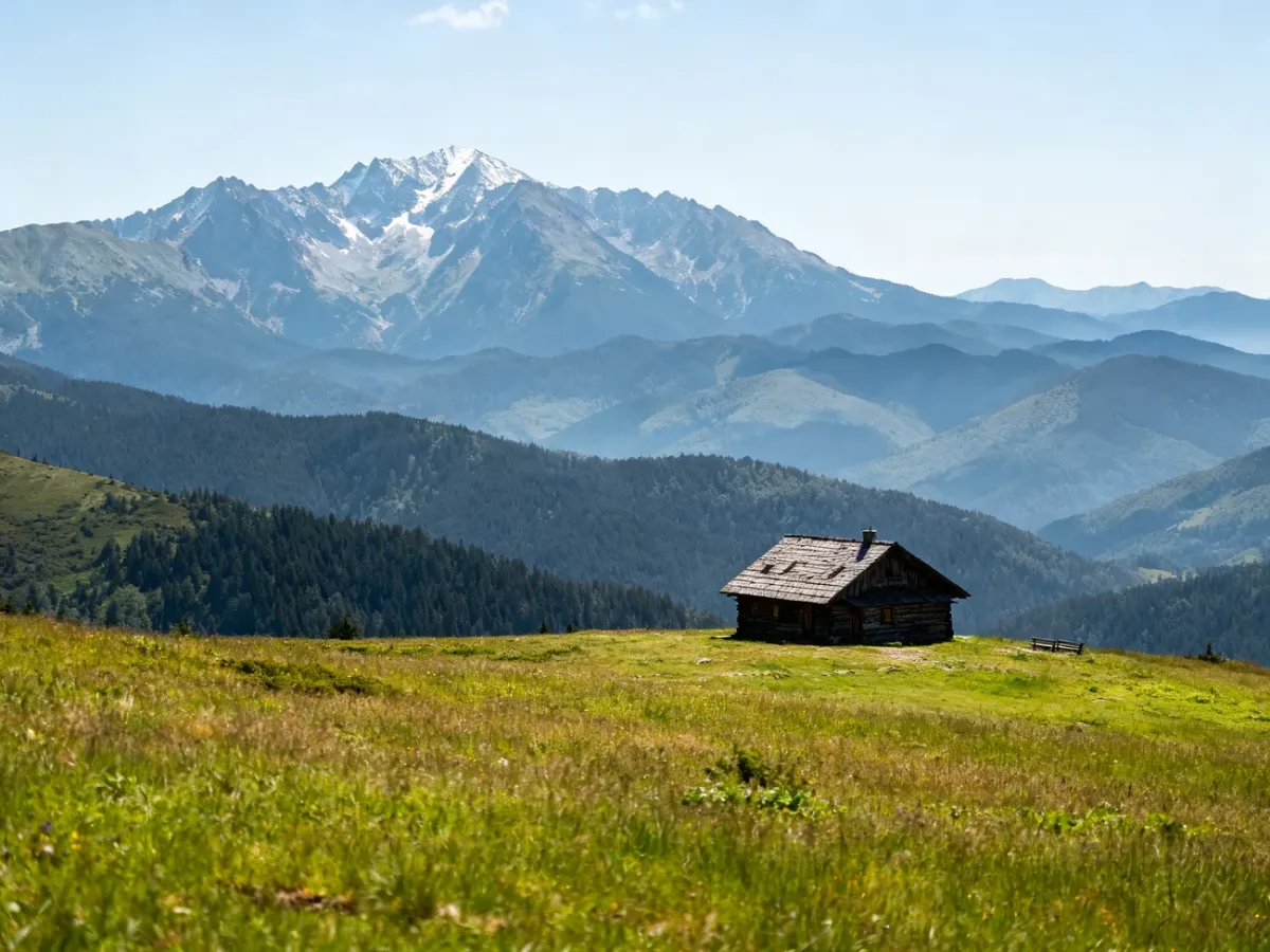 Panorama Tatr i Beskidów z Hali Rysianka