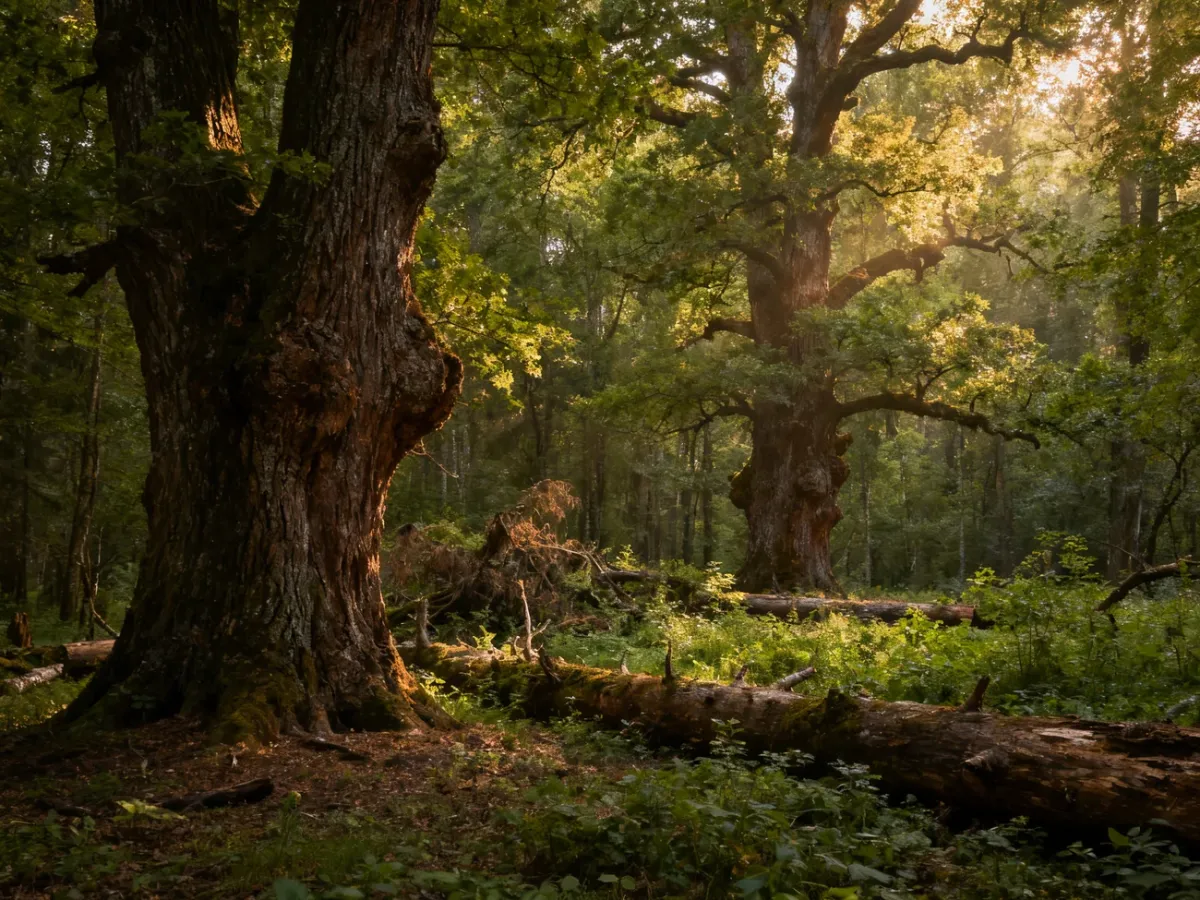 Stary, naturalny fragment Puszczy Białowieskiej