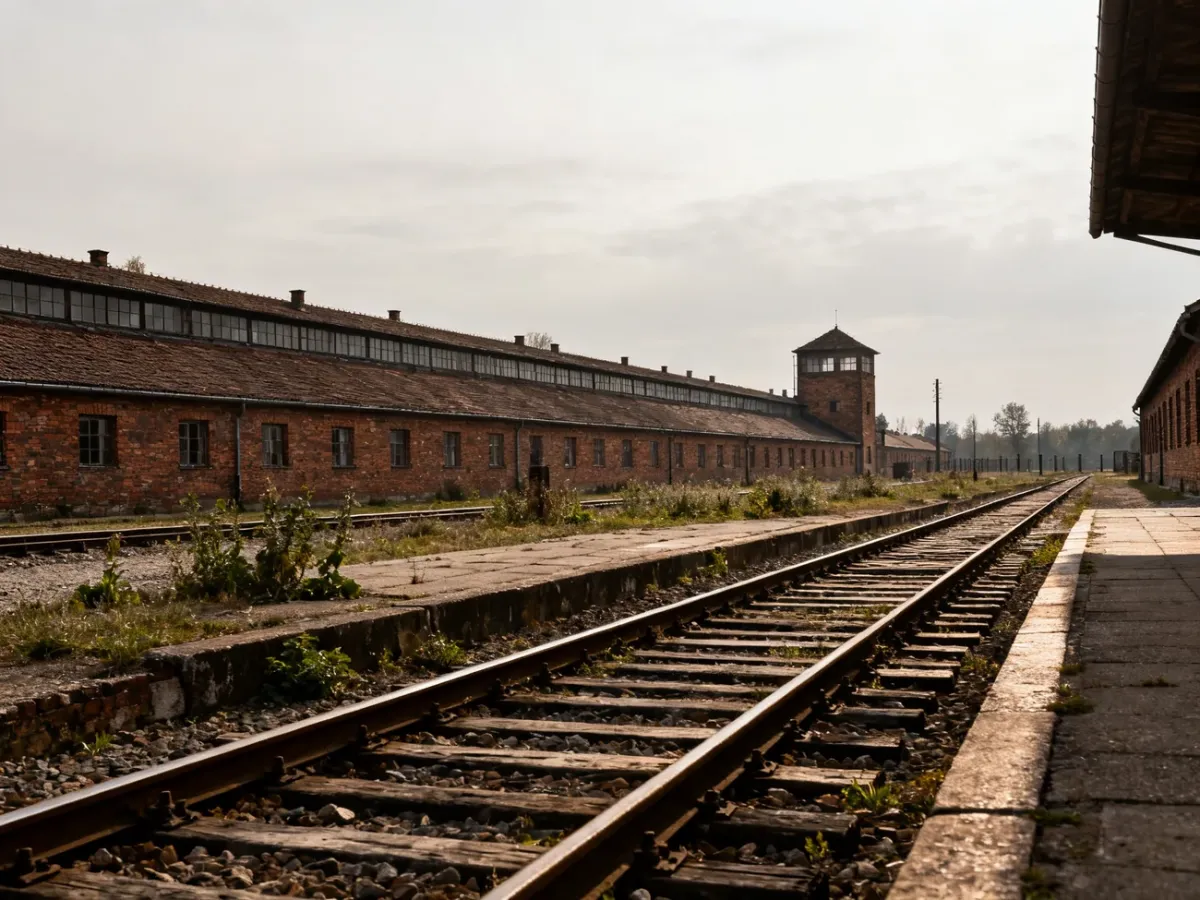 Historic memorial grounds at Auschwitz-Birkenau