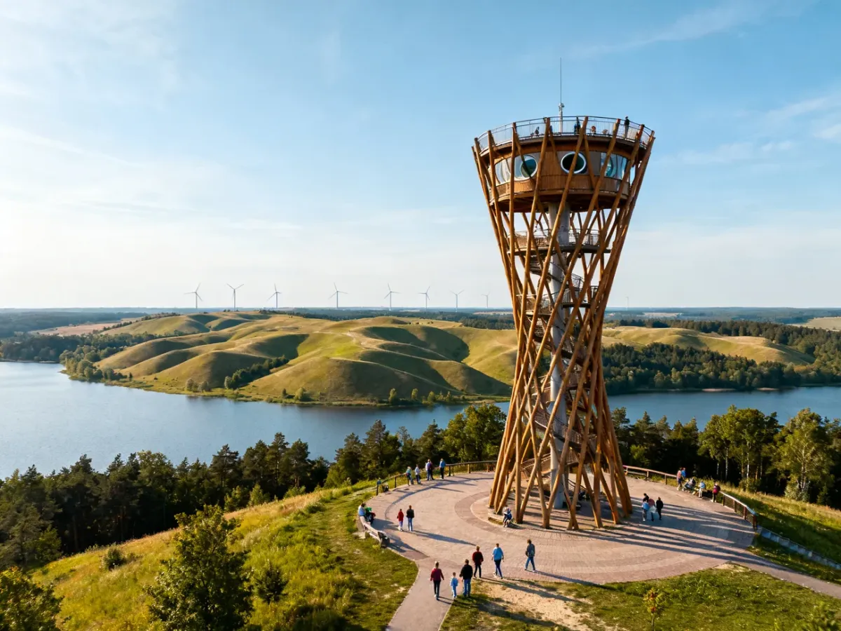 Kaszubskie Oko z widokiem na Jezioro Żarnowieckie