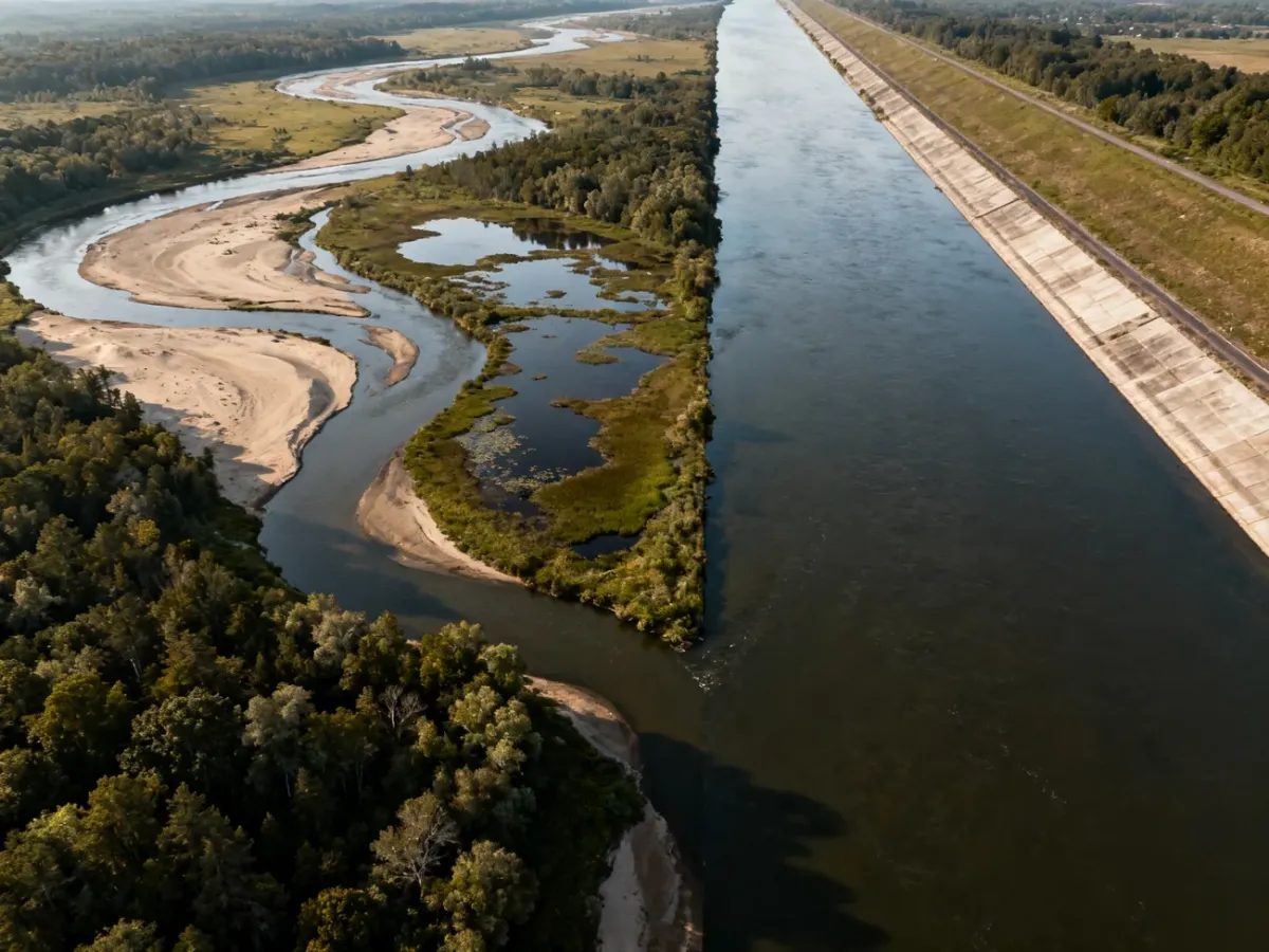 Comparison of a natural and regulated river valley