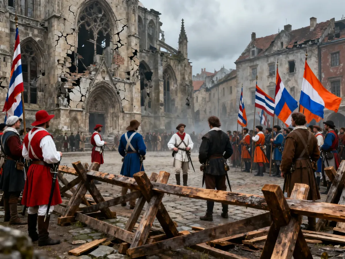 Mieszkańcy średniowiecznego Gdańska organizujący straż po buncie w 1416 roku