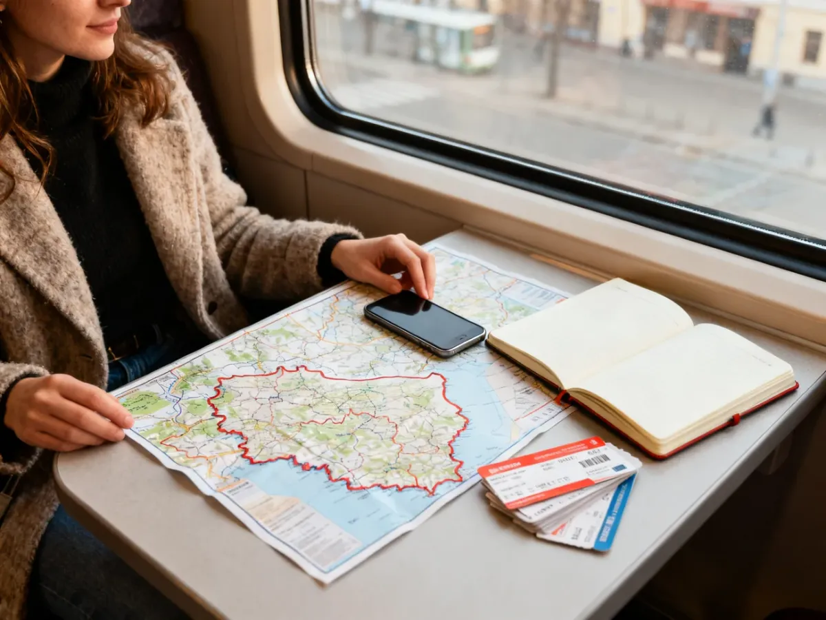 Planowanie budżetowej podróży po Polsce przy mapie