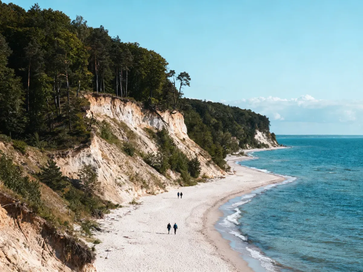 Klif Orłowski i plaża nad Zatoką Gdańską